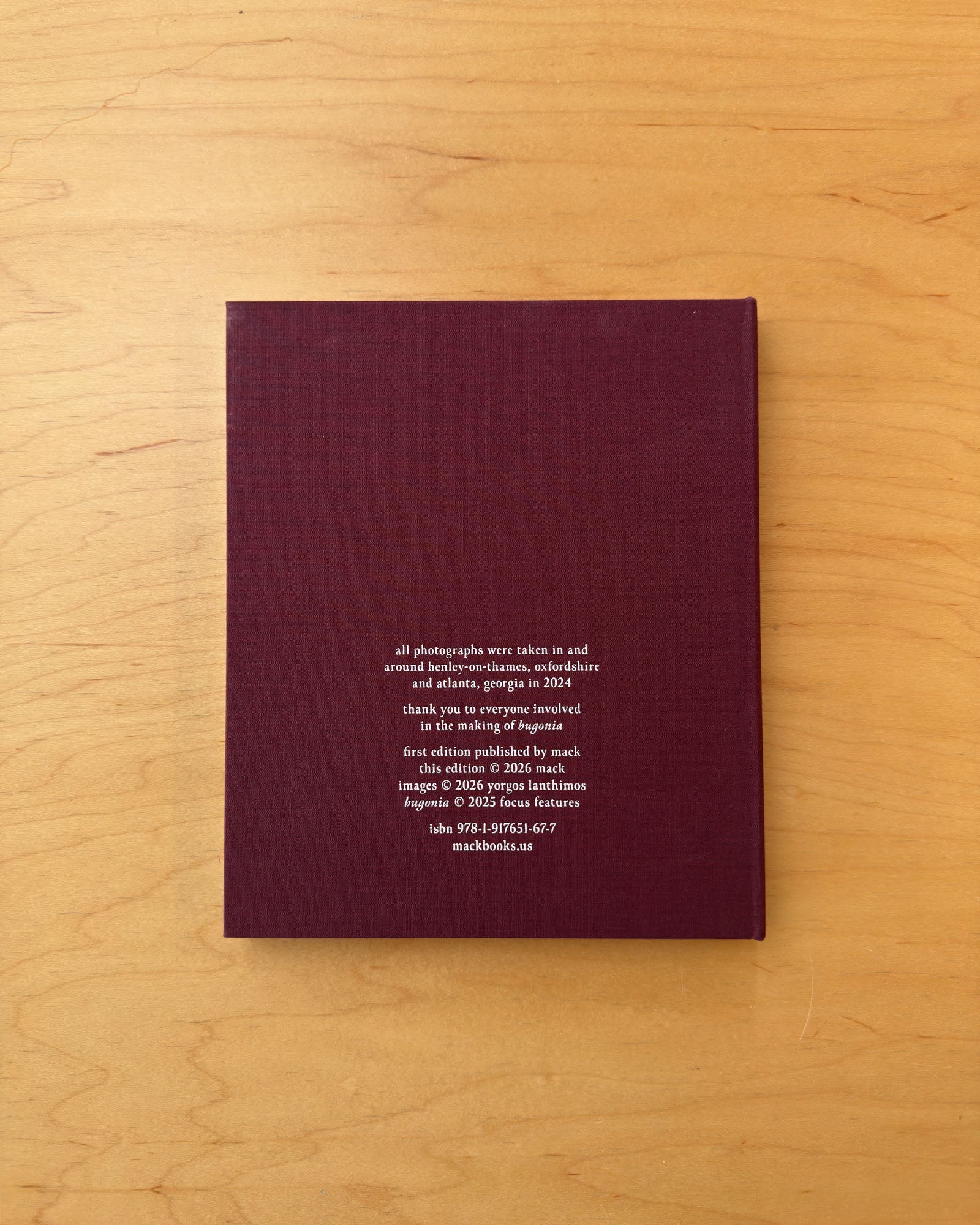 Photo Book from Yorgos Lanthimos made during the filming of Bugonia. A beguiling collection of still photographs made around the sets and locations of his 2025 feature film. Published by Mack.